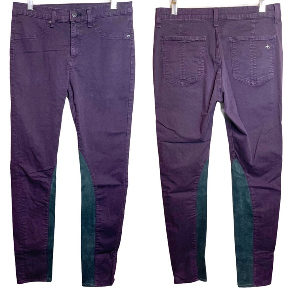 Rag & Bone Lambskin Leather Panel Skinny Jean Size 30 - Picture 1 of 9